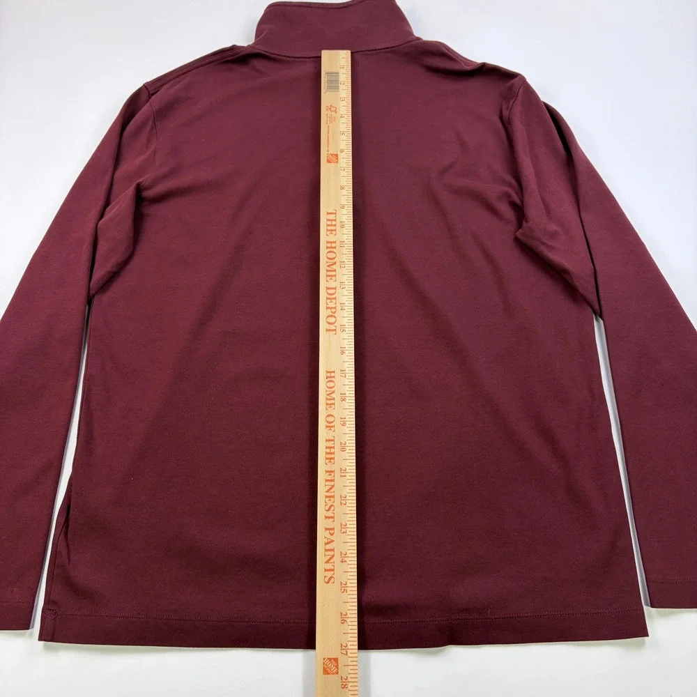 Banana Republic Luxury Touch Performance 1/4 Zip Pullover Mens L Burgundy Cotton